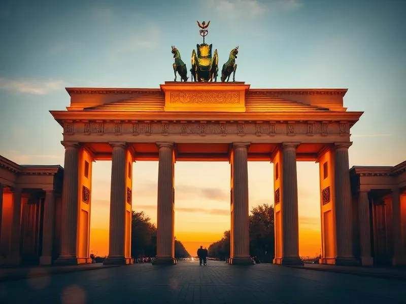 Brandenburg Gate in Berlin at golden hour
